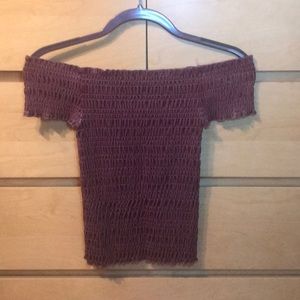 Off the shoulder purple top